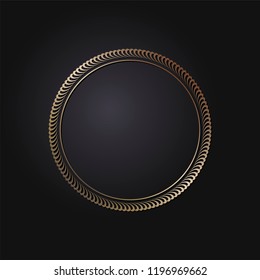 Decorative round frame for design with floral ornament. Circle frame. A template for printing postcards, invitations, books, for textiles, engraving, wooden furniture, forging. Vector.