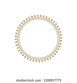 Decorative round frame for design with floral ornament. Circle frame. A template for printing postcards, invitations, books, for textiles, engraving, wooden furniture, forging. Vector.