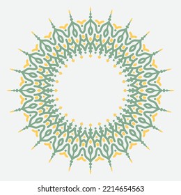 marco redondo decorativo para el diseño con adorno arábigo floral. Marco circular. Plantilla para tarjetas, invitaciones, libros, para textiles, grabado, muebles de madera, forjadura, etc.