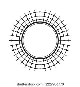 Decorative round frame for design with a geometrical ornament. Circle frame. Elegant element for printing of cards, invitations, books, for textiles, engraving, wooden furniture, forging. Vector.