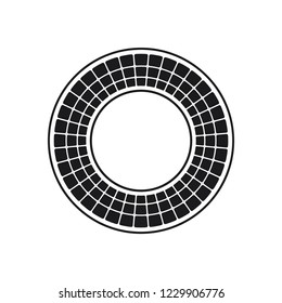 Decorative round frame for design with a geometrical ornament. Circle frame. Elegant element for printing of cards, invitations, books, for textiles, engraving, wooden furniture, forging. Vector.