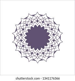Decorative round frame for design with a geometrical ornament. Circle frame. Elegant element for printing of cards, invitations, books, for textiles, engraving, wooden furniture, forging. Vector.