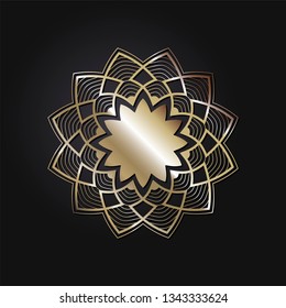 Decorative round frame for design with a geometrical ornament. Circle frame. Elegant element for printing of cards, invitations, books, for textiles, engraving, wooden furniture, forging. Vector.
