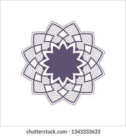 Decorative round frame for design with a geometrical ornament. Circle frame. Elegant element for printing of cards, invitations, books, for textiles, engraving, wooden furniture, forging. Vector.