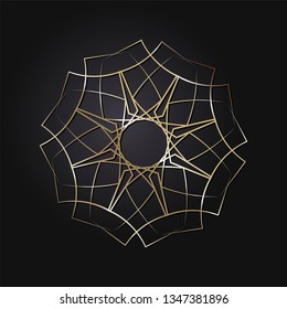 Decorative round frame for design with a geometrical ornament. Circle frame. Elegant element for printing of cards, invitations, books, for textiles, engraving, wooden furniture, forging. Vector.