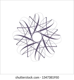 Decorative round frame for design with a geometrical ornament. Circle frame. Elegant element for printing of cards, invitations, books, for textiles, engraving, wooden furniture, forging. Vector.