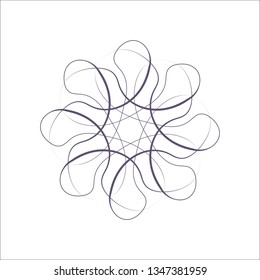 Decorative round frame for design with a geometrical ornament. Circle frame. Elegant element for printing of cards, invitations, books, for textiles, engraving, wooden furniture, forging. Vector.