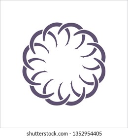 Decorative round frame for design with a geometrical ornament. Circle frame. Elegant element for printing of cards, invitations, books, for textiles, engraving, wooden furniture, forging. Vector.