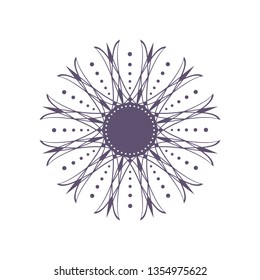 Decorative round frame for design with a geometrical ornament. Circle frame. Elegant element for printing of cards, invitations, books, for textiles, engraving, wooden furniture, forging. Vector.