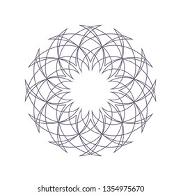 Decorative round frame for design with a geometrical ornament. Circle frame. Elegant element for printing of cards, invitations, books, for textiles, engraving, wooden furniture, forging. Vector.
