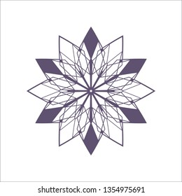 Decorative round frame for design with a geometrical ornament. Circle frame. Elegant element for printing of cards, invitations, books, for textiles, engraving, wooden furniture, forging. Vector.