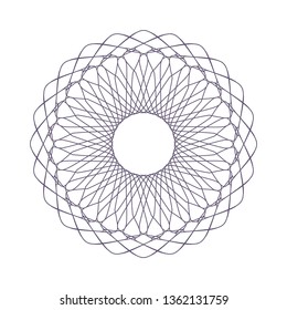 Decorative round frame for design with a geometrical ornament. Circle frame. Elegant element for printing of cards, invitations, books, for textiles, engraving, wooden furniture, forging. Vector.