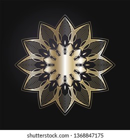 Decorative round frame for design with a geometrical ornament. Circle frame. Elegant element for printing of cards, invitations, books, for textiles, engraving, wooden furniture, forging. Vector.