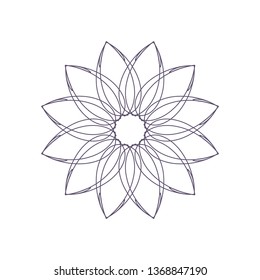 Decorative round frame for design with a geometrical ornament. Circle frame. Elegant element for printing of cards, invitations, books, for textiles, engraving, wooden furniture, forging. Vector.