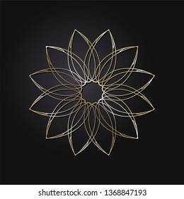 Decorative round frame for design with a geometrical ornament. Circle frame. Elegant element for printing of cards, invitations, books, for textiles, engraving, wooden furniture, forging. Vector.