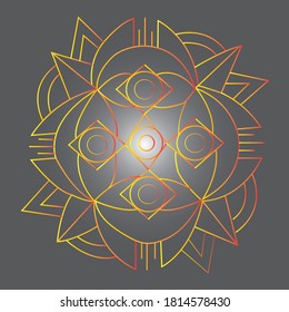 Decorative round frame for design with a geometrical ornament. Circle frame. Elegant element for printing of cards, invitations, books, for textiles, engraving, wooden furniture, forging. Vector.