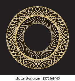 Decorative round frame of design. Stylish flower ornament. Template of a logo, monogram, of pages, text. For the press of greeting cards, invitations, an engraving, the certificate. Vector graphics.