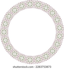 Decorative round frame. Elegant element for design in Eastern style, place for text. Floral golden border. Lace illustration for invitations and greeting cards.