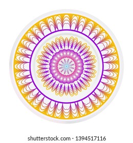 Decorative round frame and floral mandala ornament. Vector illustration. For kitchen decoration.