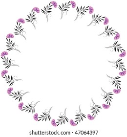  Decorative round frame with flower ornament