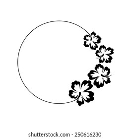 decorative round frame with flowers