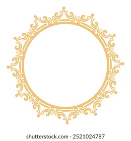 Quadro redondo decorativo - ilustração vetorial desenhada à mão.