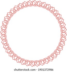  Decorative round frame with hearts 