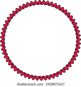 Decorative round frame with hearts
