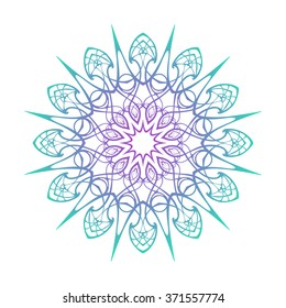 Decorative round frame in mandala style. Vintage vector pattern isolated on white. Tattoo design. EPS10 vector illustration.