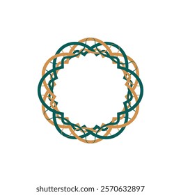 decorative round frame on white background circle frame logo vector illustration