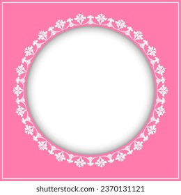 Decorative round frame. Template for decoration, decoration and design, postcards, photos, social networks
