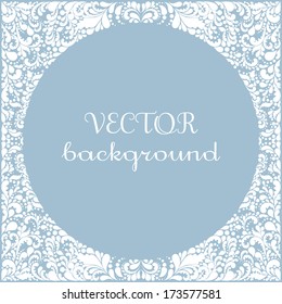 Decorative round frame. Vintage vector background