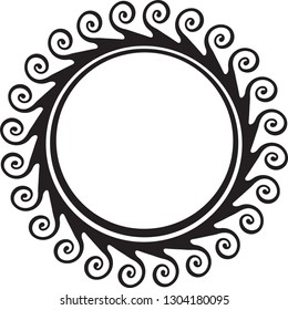 Decorative round frame for your design with swirls. 