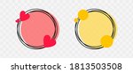 Decorative round frames with ornate color borders set