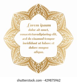 Decorative round gold element from the mandala.