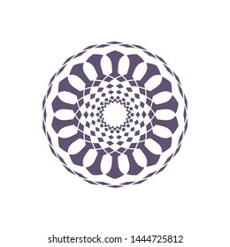 Decorative round gold frame for design with a abstract floral ornament. Circle frame. Elegant element for printing of cards, invitations, books, for textiles, engraving, forging. Vector.