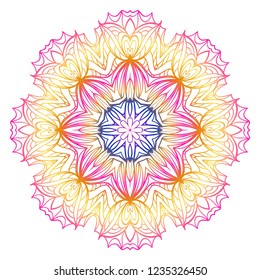 Decorative round lace ornate mandala. Vintage vector pattern.