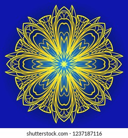 Decorative round lace ornate mandala. Vintage vector pattern.