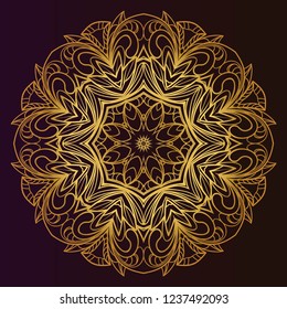 Decorative round lace ornate mandala. Vintage vector pattern.