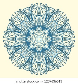 Decorative round lace ornate mandala. Vintage vector pattern.