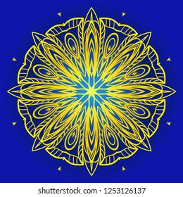 Decorative round lace ornate mandala. Vintage vector pattern.