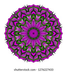 Decorative round lace ornate mandala. Vintage vector pattern for print