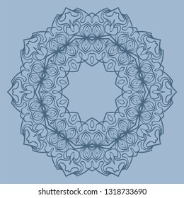 Decorative Round Lace Ornate Mandala. Vintage Vector Pattern For Print. Pastel color.