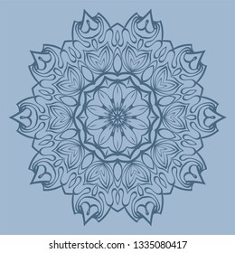 Decorative Round Lace Ornate Mandala. Vintage Vector Pattern For Print. Pastel color.