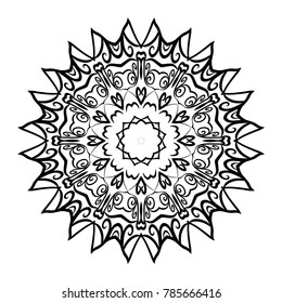 decorative round mandala. vector illustration