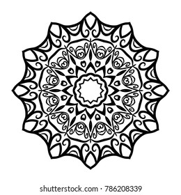 decorative round mandala. vector illustration