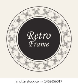 Decorative round modern art deco frame. Template for design. Elegant vector element with place for text. Vintage ornate border. Lace illustration for invitations and greeting cards