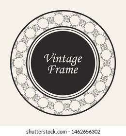 Decorative round modern art deco frame. Template for design. Elegant vector element with place for text. Vintage ornate border. Lace illustration for invitations and greeting cards