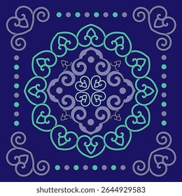 Decorative round ornament. Abstract mandala pattern, blooming koleidoscope theme. Great for corporate, business and decoration