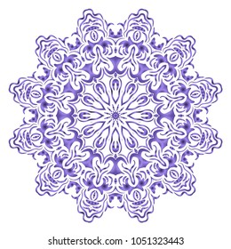 Decorative round ornament. Anti-stress therapy pattern. Vector illustration for design